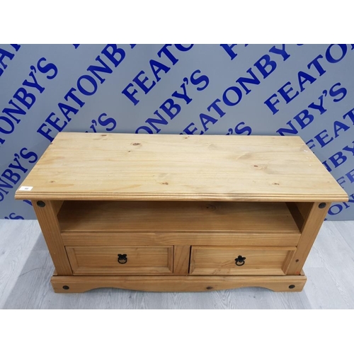 80 - CORONA PINE 2 DRAW TV CABINET 108 X 55 X 45 CM