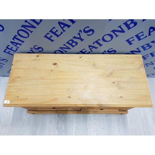 80 - CORONA PINE 2 DRAW TV CABINET 108 X 55 X 45 CM