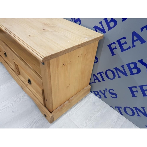 80 - CORONA PINE 2 DRAW TV CABINET 108 X 55 X 45 CM