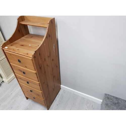 87 - 6 DRAW PINE BEDROOM CHEST OF DRAWS 49 X 136 X 48 CM