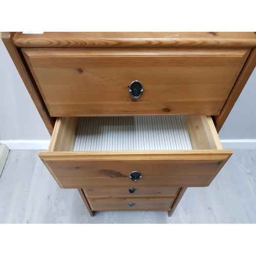 87 - 6 DRAW PINE BEDROOM CHEST OF DRAWS 49 X 136 X 48 CM