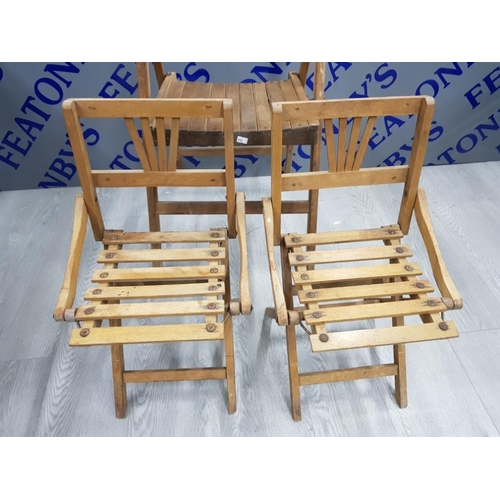 89 - 3 VINTAGE WOODEN FOLDING CHAIRS