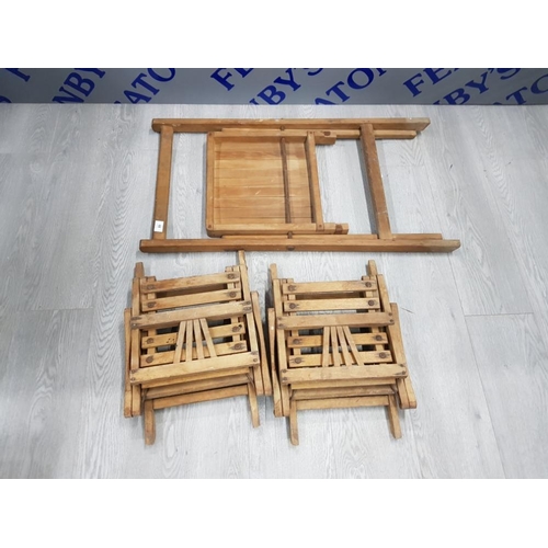 89 - 3 VINTAGE WOODEN FOLDING CHAIRS