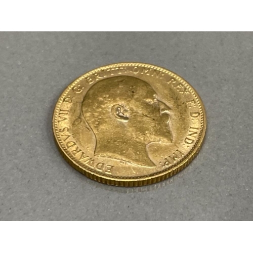 9 - 22CT GOLD 1905 FULL SOVEREIGN COIN