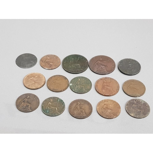 64 - 15 ENCAPSULATED GEORGIAN VICTORIAN AND 20TH CENTURY FARTHINGS AND HALF PENNIES SOME GOOD LUSTRE