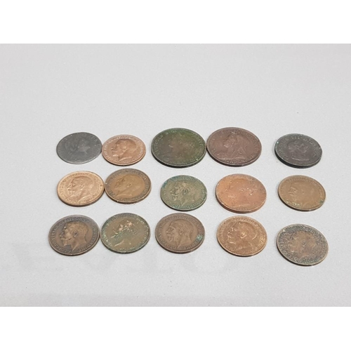 64 - 15 ENCAPSULATED GEORGIAN VICTORIAN AND 20TH CENTURY FARTHINGS AND HALF PENNIES SOME GOOD LUSTRE