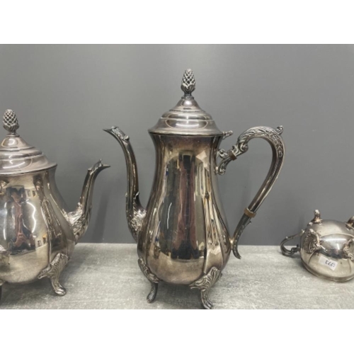 137 - 4 PIECE VINERS SILVER PLATED TEA SET