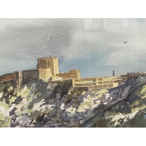 140 - BEAUITFUL RONALD MOORE WATER COLOUR OF TYNEMOUTH PRIORY 74CMS X 53CMS SIGNED BOTTOM RIGHT