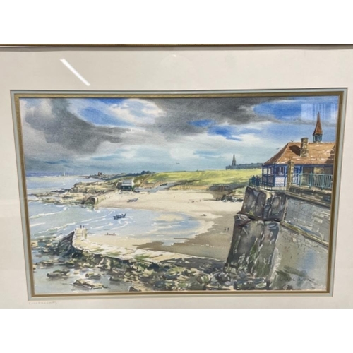 141 - RONALD MOORE WATER COLOUR CULLERCOATS 51CMS X 34CMS