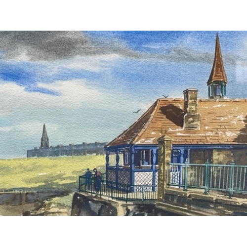 141 - RONALD MOORE WATER COLOUR CULLERCOATS 51CMS X 34CMS