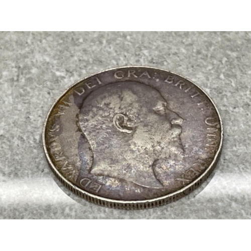 162 - EDWARD VII 1910 HALF CROWN HIGH GRADE SILVER COIN