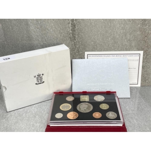 168 - COINS 1999 ROYAL MINT YEARLY SET IN RED DELUX CASE INCLUDING RUGBY £2 COIN