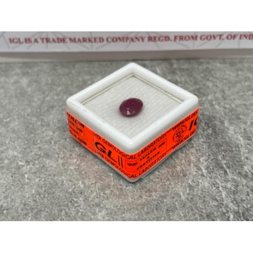 189 - NATURAL RUBY STONE 2.25CTS IGL CERTIFIED