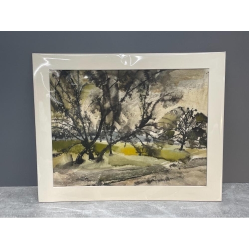 202 - LEONARD LEN EVETTS 1909-1997 WATER COLOUR STUDY OF TREES 26CMS X 34CMS SIGNED BOTTOM RIGHT