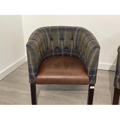 215 - PAIR OF TARTAN TUB CHAIRS