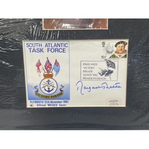 245 - FALKLAND ISLANDS TASK FORCE COMMEMORATIVE COVER SIGNED BY PRIME MINISTER MARGARET THATCHER