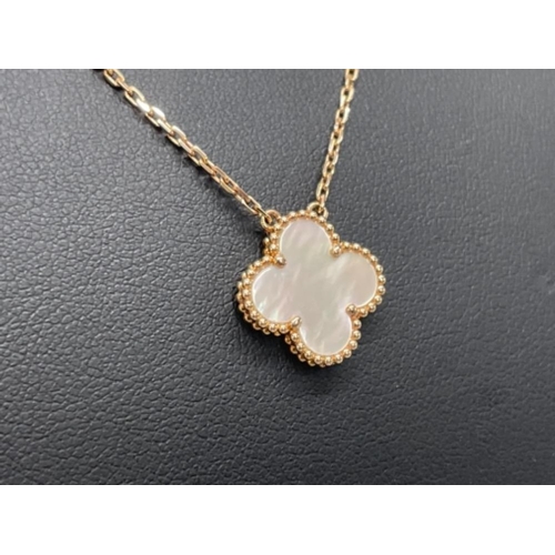 254 - 18CT ROSE GOLD VAN CLEEF AND ARPELS PENDANT AND NECKLACE WITH BOX