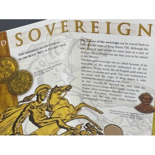 276 - 22CT GOLD 2000 FULL SOVEREIGN COIN BRILLIANT UNC IN PRESENTATION FOLDER