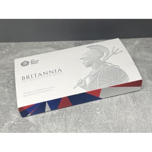 277 - COINS SILVER ROYAL MINT 2015 BRITANNIA SIX COIN SILVER PROOF SET COMPLETE IN BOX OF ISSUE AND CERTIF... 