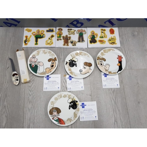 112 - COLLECTION OF WALLACE AND GROMIT COLLECTORS PLATES SPECIAL EDITION WITH CERTIFICATES,  FRIDGE MAGNET... 