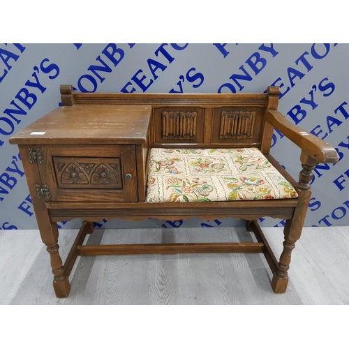 106 - OLD CHARM FURNITURE OAK TELEPHONE SEAT 93 X 75 X 46 1/2 CM