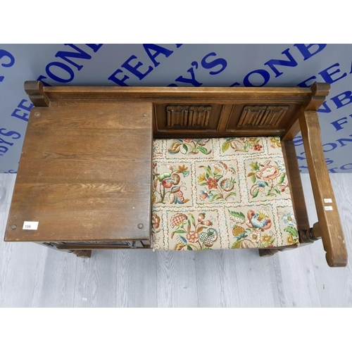 106 - OLD CHARM FURNITURE OAK TELEPHONE SEAT 93 X 75 X 46 1/2 CM