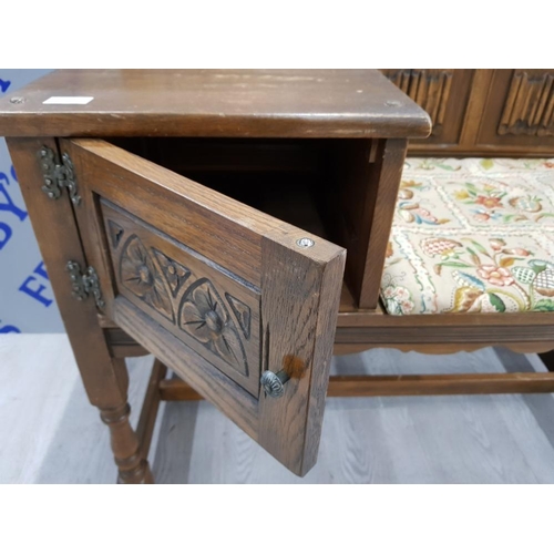 106 - OLD CHARM FURNITURE OAK TELEPHONE SEAT 93 X 75 X 46 1/2 CM