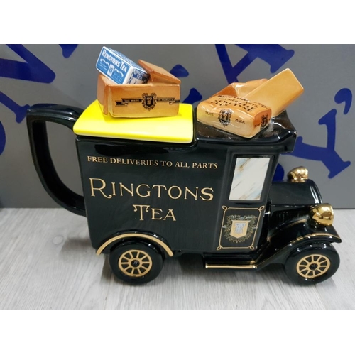 114 - RINGTONS DELIVERY VAN TEA POT LIMITED EDITION WITH CERTIFICATE OF OWNERSHIP IN ORIGINAL BOX