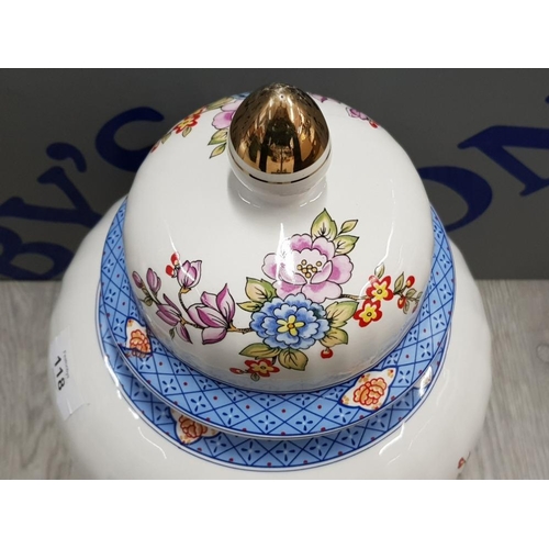 118 - LARGE VINTAGE ITALY CERAMICHE ARTISTICHE LIDDED VASE WITH BEAUTIFUL FLORAL DECORATION 36 CM HIGH