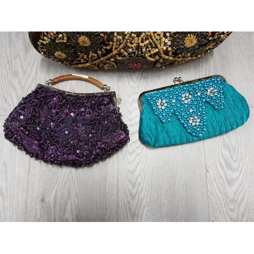 123 - 3 VINTAGE BEADED LADIES HAND BAGS INCLUDES VENDULA LONDON ETC