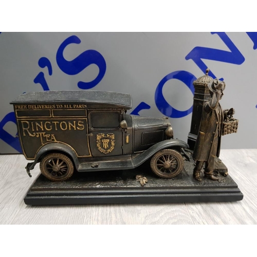 125 - RINGTONS TEA AND MORE TO YOUR DOOR COLD CAST BRONZE FIGURE IN BOX WITH CERTIFICATE