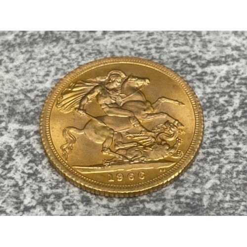 14 - 22CT GOLD 1966 FULL SOVEREIGN COIN