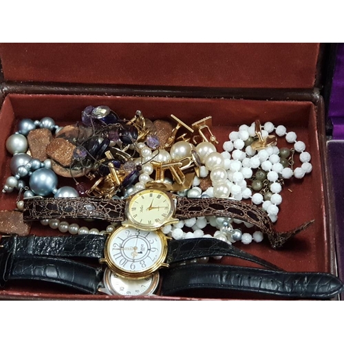 42 - A BOX OF MISCELLANEOUS CUTLERY AND COSTUME JEWELLERY