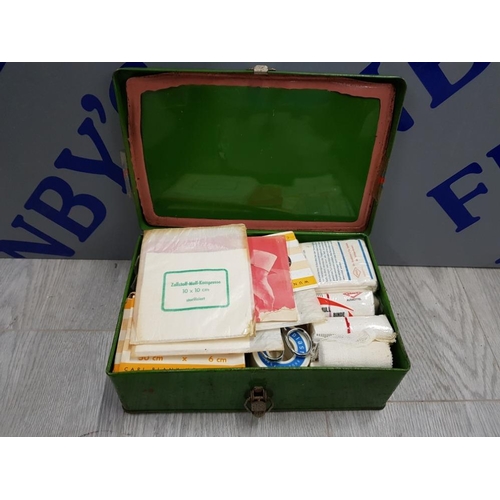 44 - GERMAN FIRST AID METAL BOX WITH CONTENT