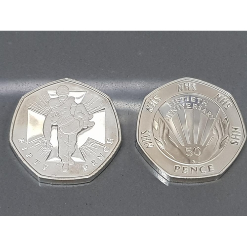 57 - ROYAL MINT 1998 50P NHS SILVER PROOF PIEDFORT AND 2006 50P VICTORIA CROSS SILVER PROOF PIEDFORT BOTH... 