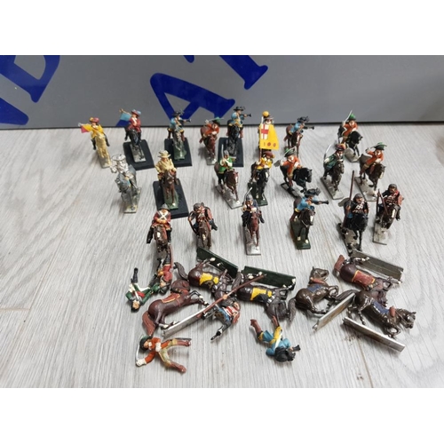 72 - COLLECTION OF ENGLISH  CIVIL WAR MINIATURE METAL FIGURES OF HORSES AND RIDERS