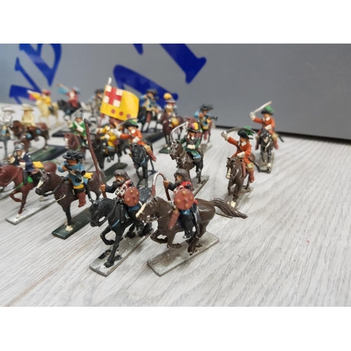 72 - COLLECTION OF ENGLISH  CIVIL WAR MINIATURE METAL FIGURES OF HORSES AND RIDERS