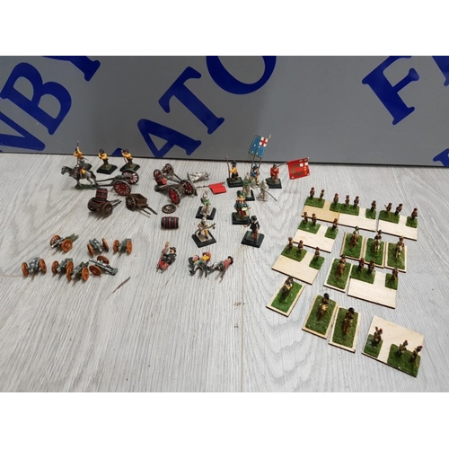 73 - COLLECTION OF METAL MINIATURE FIGURES INCLUDING ENGLISH CIVIL WAR AND SOME FRENCH GENERALS ON HORSEB... 