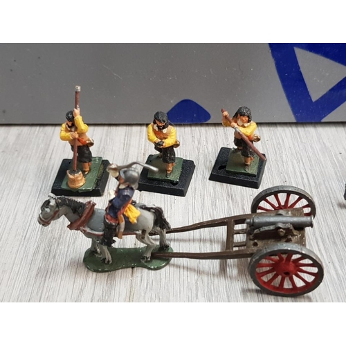 73 - COLLECTION OF METAL MINIATURE FIGURES INCLUDING ENGLISH CIVIL WAR AND SOME FRENCH GENERALS ON HORSEB... 