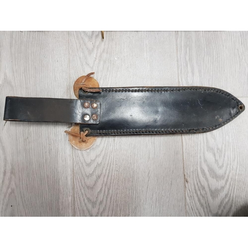 77 - VINTAGE BOWIE KNIFE IN LEATHER CASE