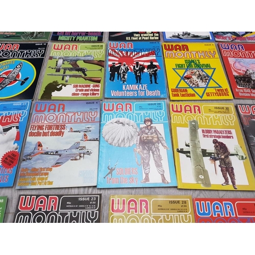 82 - LARGE COLLECTION OF CLASSIC VINTAGE WAR MAGAZINES INCLUDES WAR MONTHLY TOP SECRRT NORDEN BOMBSIGHT S... 