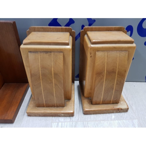 86 - 3 ART DECO VINTAGE WOODEN BOOKENS