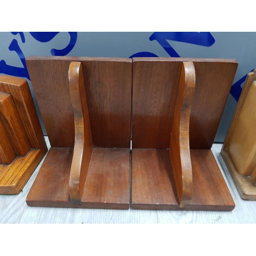 86 - 3 ART DECO VINTAGE WOODEN BOOKENS