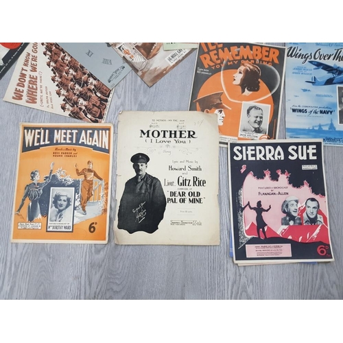 87 - PRINTED MUSIC SHEETS ORIGINAL FROM WW2 INCLUDING WELL MEET AGAIN SILVER WINGS IN THE MOONLIGHT AND I... 