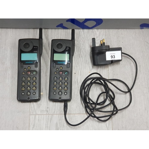 93 - 2 VINTAGE SIEMENS PHONES WITH CHARGER