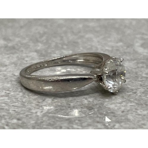 336 - PLATINUM DIAMOND SOLITAIRE RING CLAW SET 1.25CT APPROX 3.3G SIZE J1/2