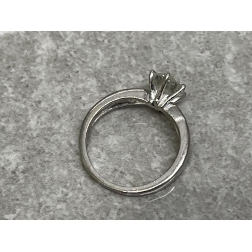 336 - PLATINUM DIAMOND SOLITAIRE RING CLAW SET 1.25CT APPROX 3.3G SIZE J1/2