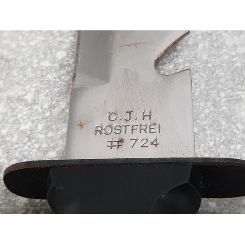 VINTAGE C J H ROSTFREI #724 MILITARY KNIFE WITH FITTED COMPASS TO HANDLE