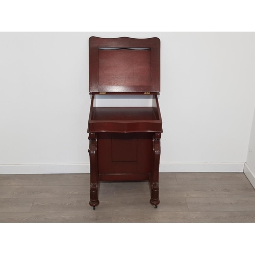 387 - Reproduction mahogany Davenport desk 58x59cm H95cm