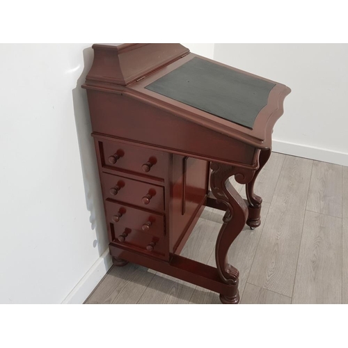 387 - Reproduction mahogany Davenport desk 58x59cm H95cm